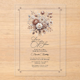 Liebe im Brautparty Bloom Mocha Mousse Acryleinladungen