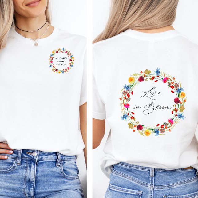 Liebe im Brautparty Bloom Wildblume Tri-Blend Shirt (Von Creator hochgeladen)