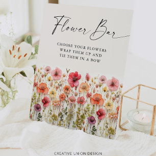 Liebe im Brautparty Blume Bar-Zeichen Sockelschild