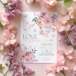 Liebe im Brautparty der Bloom Butterfly-Wildblume Einladung