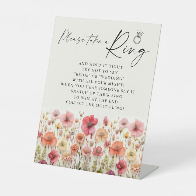 Liebe im Brautparty-Ring-Zeichen Sockelschild (Vorderseite)