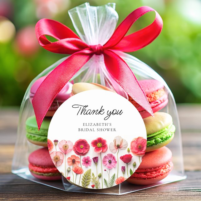 Liebe im Brautparty Wildblume Runder Aufkleber (Von Creator hochgeladen)