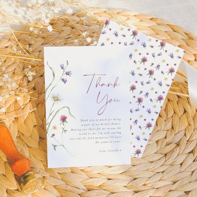 Liebe im Brautparty zur Wildblume von Wasserfarben Dankeskarte (Von Creator hochgeladen)