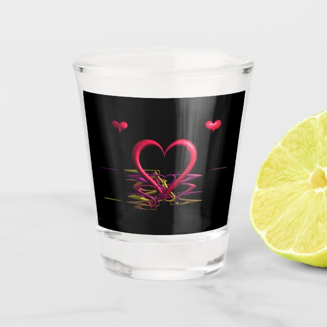 Liebe im Dunkelheitsschussglas Schnapsglas (Vorderseite)