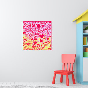 Liebe im dynamischen Farbmuster Poster