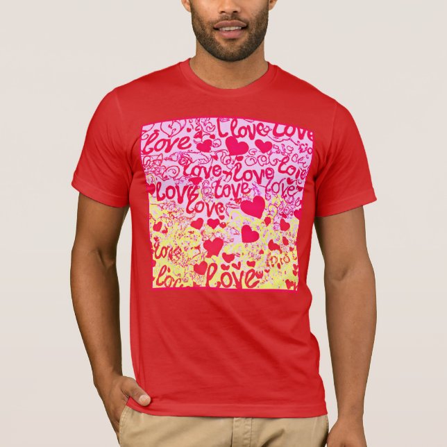 Liebe im dynamischen Farbmuster T-Shirt (Vorderseite)