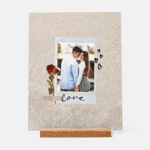 Liebe im eleganten Foto mit Herz Acrylschild
