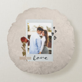Liebe im eleganten Foto mit Herz Rundes Kissen
