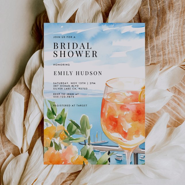 Liebe im ersten Spritz Amalfi-Brautparty Einladung (Von Creator hochgeladen)