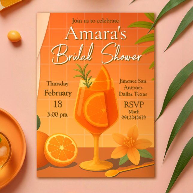 Liebe im ersten Spritz-Brautparty Einladung (Love at first Spritz Bridal Shower Invitation)