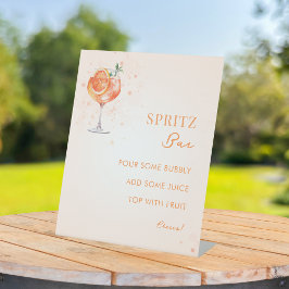Liebe im ersten Spritz Brautparty Mimosa Bar Sockelschild