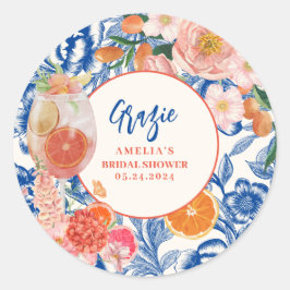 Liebe im ersten Spritz-Brautparty Runder Aufkleber