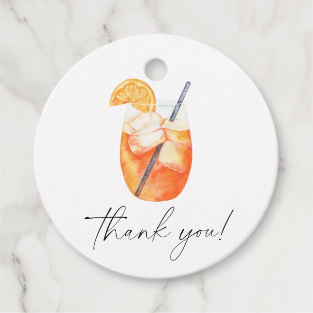 Liebe im ersten Spritz Brautparty vielen Dank Geschenkanhänger (Vorderseite)