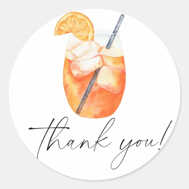 Liebe im ersten Spritz Brautparty vielen Dank Runder Aufkleber (Vorderseite)