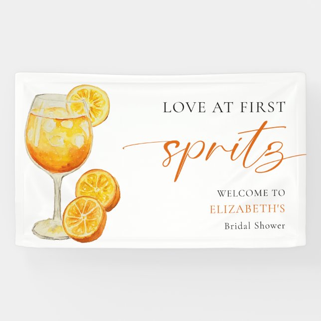 Liebe im ersten Spritz-Brautparty Willkommen Custo Banner (Horizontal)