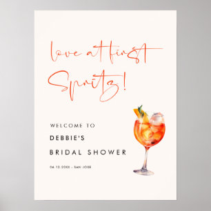 Liebe im ersten Spritz-Brautparty Willkommen Poster