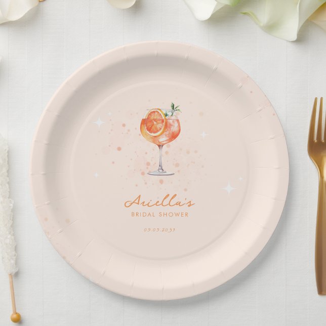 Liebe im ersten Spritz Citrus Drink Brautparty Pappteller (Von Creator hochgeladen)