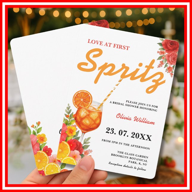 Liebe im ersten Spritz Citrus Orange Brautparty Einladung (Von Creator hochgeladen)
