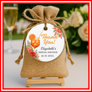 Liebe im ersten Spritz Citrus Orange Brautparty Geschenkanhänger