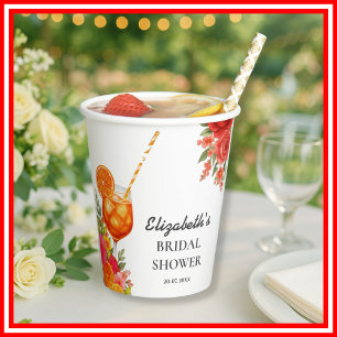 Liebe im ersten Spritz Citrus Orange Brautparty Pappbecher