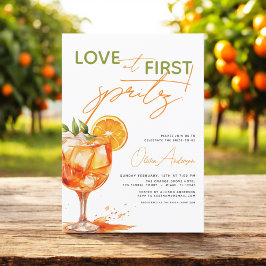Liebe im ersten Spritz Orange Brautparty Einladung