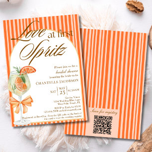 Liebe im ersten Spritz QR-Code Orange-Brautparty Einladung