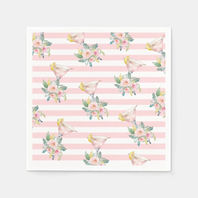 Liebe im First Sip Bright Cocktail Brautparty Serviette (Vorderseite)