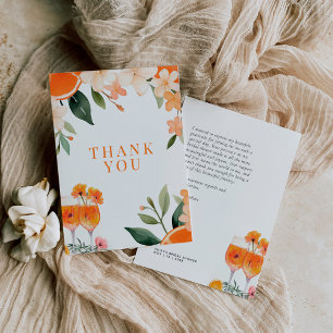 Liebe im First Spritz Modernes Brautparty Dankeskarte