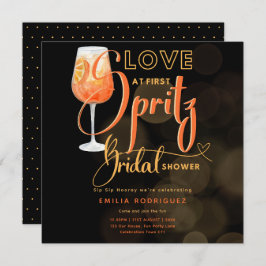 Liebe im First SPRITZ Modernes Orange Brautparty Einladung