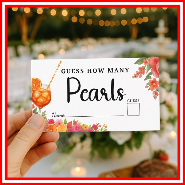 Liebe im First Spritz Pearls Game Brautparty Begleitkarte (Von Creator hochgeladen)