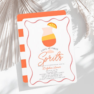 Liebe im First Spritz Retro Brautparty Einladung