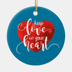 Liebe im Herzen behalten Valentine Ornament