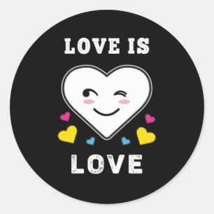 Liebe im Herzen ist Liebe LGBTQ Pansexual Stolz Runder Aufkleber