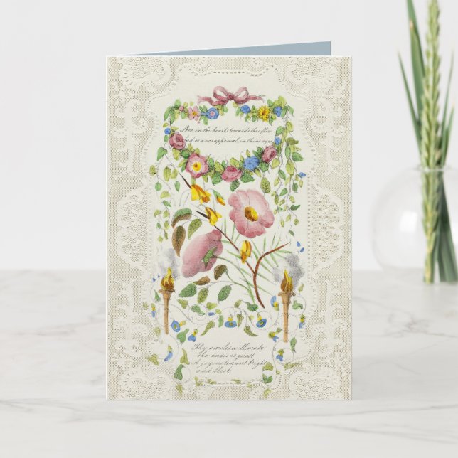 Liebe im Herzen Vintag Valentin Feiertagskarte (Vorderseite)