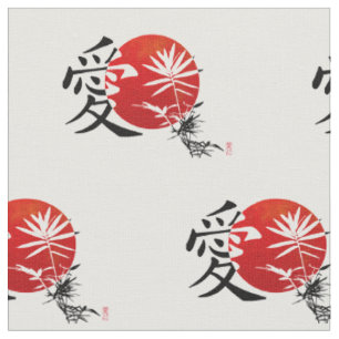 Liebe im Kanji Stoff