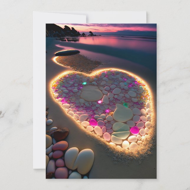 Liebe im Licht und im Schatten: Dreamy Beach Weddi Einladung (Vorderseite)