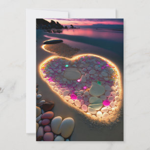 Liebe im Licht und im Schatten: Dreamy Beach Weddi Einladung