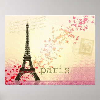 Liebe im Pariser Eiffelturm Poster