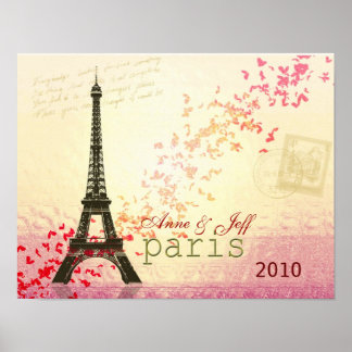 Liebe im Pariser Eiffelturm Poster