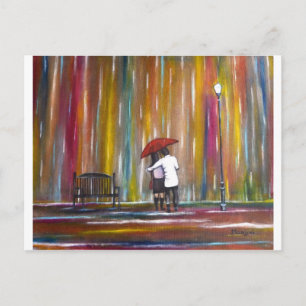 Liebe im Regen Postkarte
