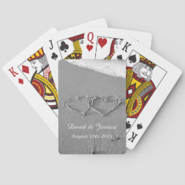 Liebe im Sanddeck der Hochzeitsspielkarten Spielkarten