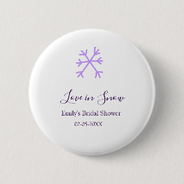 Liebe im Schnee-Junggesellinnenabschied lila Schne Button