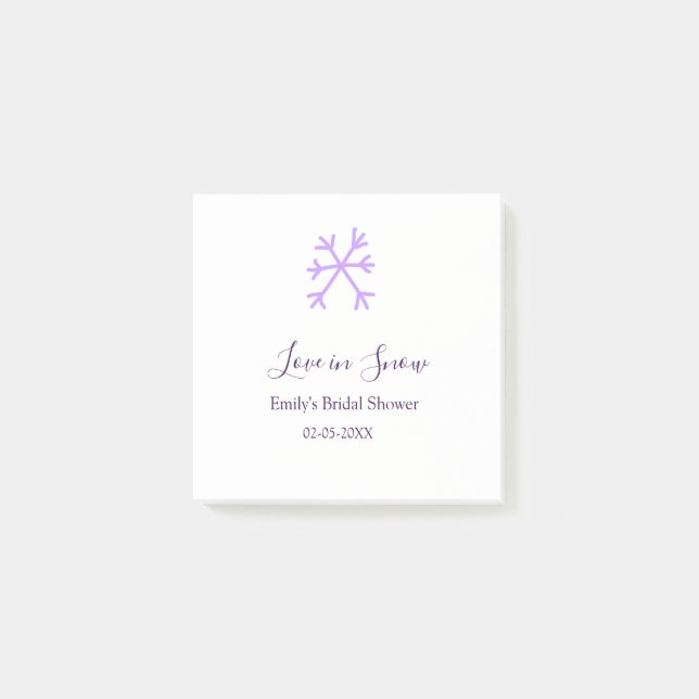 Liebe im Schnee-Junggesellinnenabschied lila Schne Post-it Klebezettel (Vorderseite)