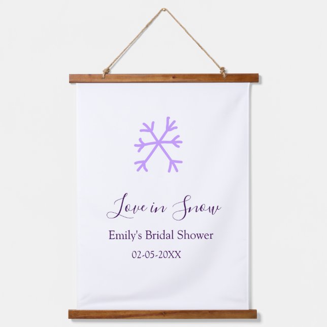 Liebe im Schnee-Junggesellinnenabschied lila Schne Wandteppich Mit Holzrahmen (Vorderseite)