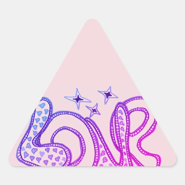 Liebe im Stil der 60er Jahre Dreieckiger Aufkleber (Vorderseite)