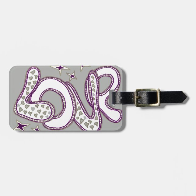 Liebe im Stil der 60er Jahre Gepäckanhänger (Vorderseite horizontal)