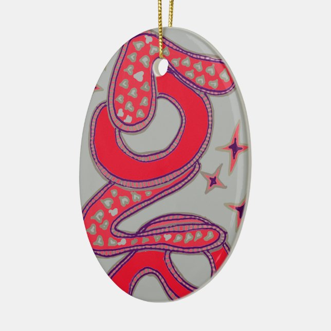 Liebe im Stil der 60er Jahre Keramikornament (Links)