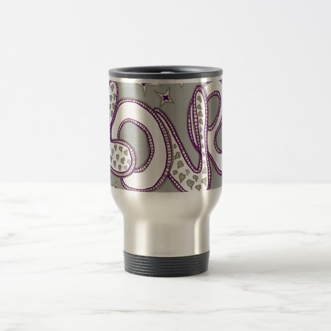 Liebe im Stil der 60er Jahre Reisebecher (Mittel)