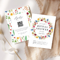 Liebe im Wildblume-Back- und QR-Codedusche
