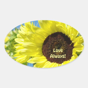 Liebe immer! Aufkleber Helle gelbe Sonnenblumen
